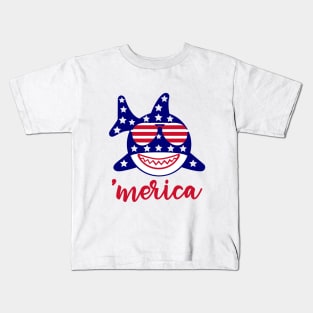 Baby Shark America 4th July Kids T-Shirt